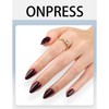 ONPRESS 30Pcs Wine Red Press on Nails Short Almond Fake