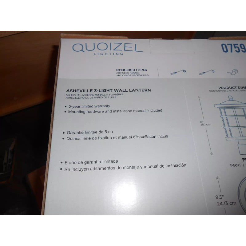 Quoizel NEW - Quoizel Asheville 15-in Dark Oil Rubbed Bronze