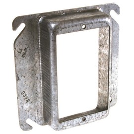 RACO 768 4-in. Square Mud-Ring Cover for 1 Device, 5/8-Inch Raised, 50-Pack, Gray, 50 Pack