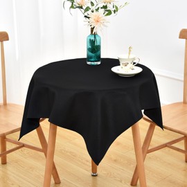 NEWISHER Black Square Tablecloth 36x36 inch, Heavy Duty Polyester Fabric Table Cloth, Washable Solid Reusable Table Cover for Nightstand, Bedside Tables, End Tables Outdoor Indoor