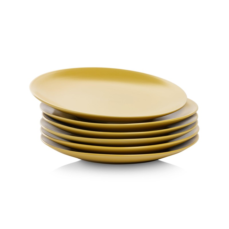 10 Strawberry Street Wazee Matte Coupe Dinnerware, Salad Plate, Yellow,