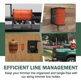 ELITEWILL Weed Wacker Commercial Trimmer Line Holder with Cutter Steel Bracket Supports 3 & 5 Pound Spools Grass String for Landscape Trailer Organization Accessories