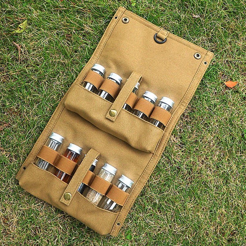 HUIOP Spice Bag, Portable Spice Bag with 10 Spice Jars
