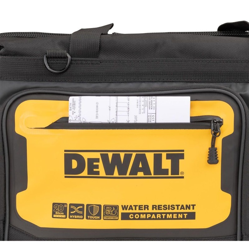 DEWALT Tool Bag, Water Resistant, Hard Bottom, 20-inch, Professional Tool