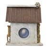 Nature Creations Stone Chimney Bird Cottage, White – Handcrafted Wooden
