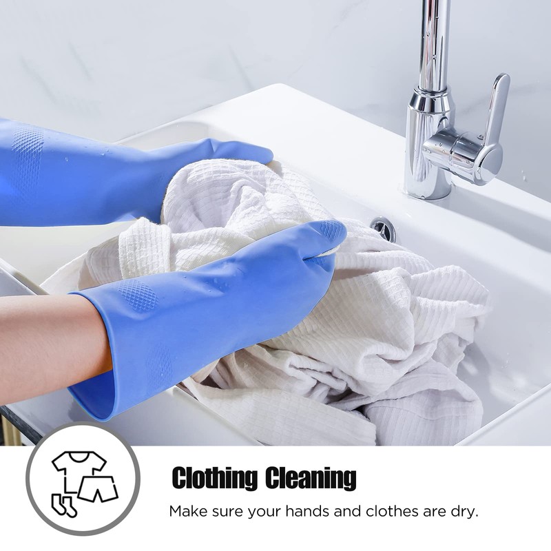 IUCGE Rubber gloves dishwashing 2 Pairs for Kitchen,Cleaning gloves for