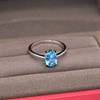 Bellitia Jewelry Blue Topaz Oval Cut Engagement Ring in 925