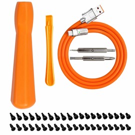 Yritma Ring Doorbell Screwdriver Replacement, Comes with 40pcs Ring Doorbell Screws Replacement and Video Doorbell Charging Cable, Fit Video Doorbell, Video Doorbell 2 3 and Pro (Orange).