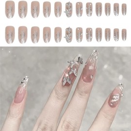 Turkalla Nail Tips for Hands, 24 Pieces, 12 Different Sizes, 3D Dimensional, Easy to Apply, Reusable, Fake Nails, Gel Nails, Nail Seals, Hand, Nail Art, Nail Parts, Stylish, Popular Design, Beginners,