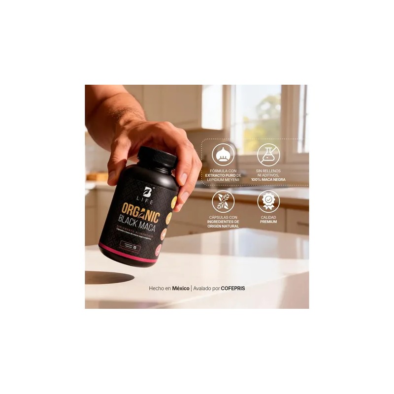 Maca Negra Orgánica B Life 70 Cápsulas Energía Natural Sin