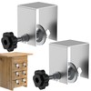 2Pcs Drawer Front Installation Clamps Stainless Steel Drawer Fixing Clips