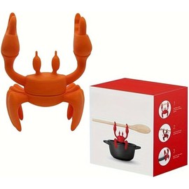 Soporte Utensilios de Cocina, Crab Spoon Holder Soporte para utensilios de cocina, Soporte para cuchara de silicona, Soporte de utensilios de cocina y parrilla resistente al calor
