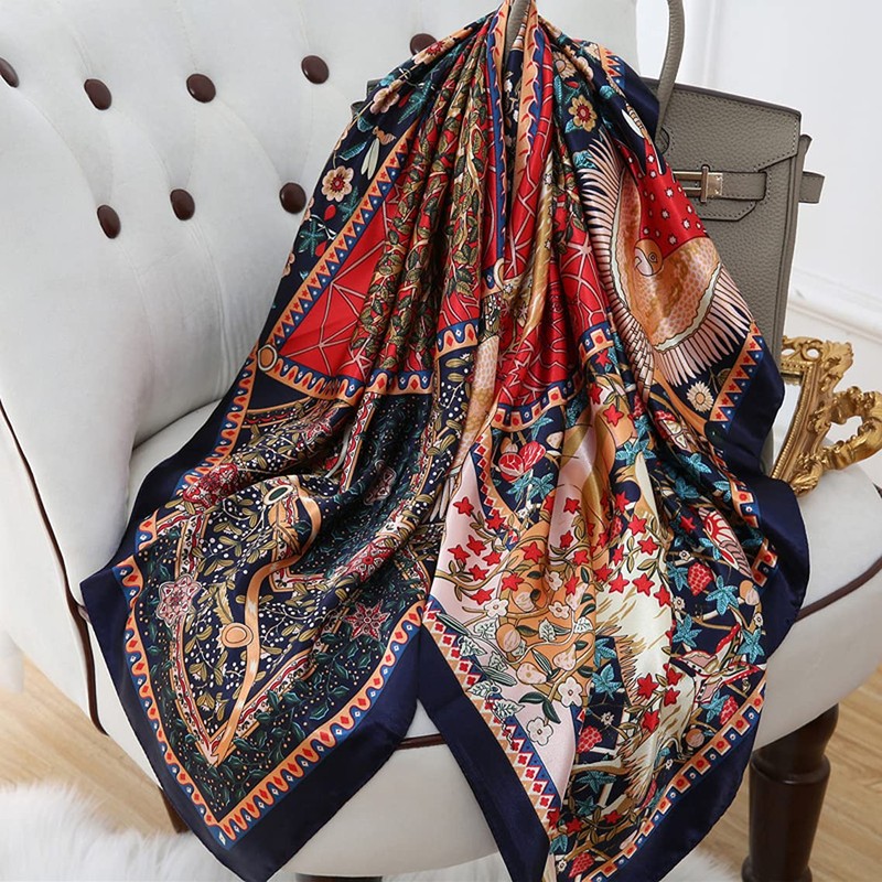 ZDMHSH Bufanda de moda 100% seda con sensación de seda,