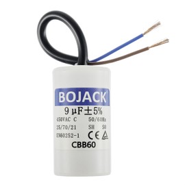 BOJACK CBB60 9uF 450V 50/60HZ Starting Capacitor, SH Motor Operating Capacitor, AC Motor Capacitor, with Wire
