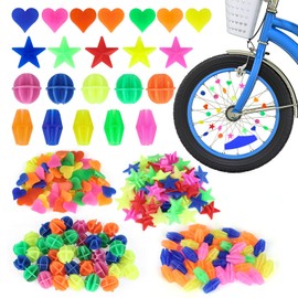 HOCUCHELAND Pack of 288 Colourful Bicycle Spokes Beads, Bicycle Spokes Decoration, Children, Bicycle Accessories, Bicycle Spoke Clips, Suitable for Most Bicycle Types
