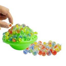Marble Balancing Board Game – 60 Colorful Glass Marbles with Built-in Storage | Exciting Family & Party Board Game for Kids & Adults, Educational STEM Toy & Birthday Gift, 1–4 Players, Ages 8+