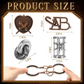 Yilloog 24 Pcs Metal Brain Teaser Puzzles Assortment for Adults Difficult Magic Puzzles Highly Hard Brain Games Iq Logic Test Disentanglement Game for Classroom Mind Challenge(Novelty)