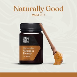 100% Pure New Zealand Honey - MGO 70+ Monofloral Mānuka Honey, 100% Pure New Zealand Raw Mānuka, 17.6 Ounce (500g) (Pack of 1)
