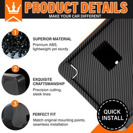 ABS Front License Plate Holder & Frame Bracket- Enhanced Anti- Vibration Design - Compatible with Dodge Challenger 2010-2025+, Rust-Proof Replacement with Screws,Quick Installation,Carbon Fiber