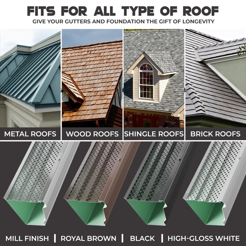 Waterlock 5" Gutter Guards Leaf Protection, Domestic Aluminum Gutter Covers