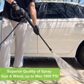 High Pressure Water Spray Gun Wand Jet Nozzle Tips & M22-15 Connector, Compatible with Some of Ryobi, Greenworks, Craftsman, Kar-cher, SunJoe, Westinghouse, LWQ Electric Pressure Washer Max 1900 PSI