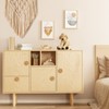 ANPHSIN 12 Pack Boho Rattan Dresser Knobs- Durable Beech Wood