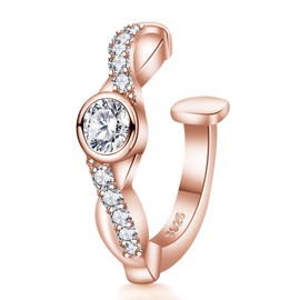 SK.Whiee Women's Ear Cuffs, Popular, Zirconia, 925 Silver, Hypoallergenic, Ear Cuffs, One Ear, "Beautiful Encounter", Non-Piercing, Simple, Popular, Women's, Ear Cuffs, Accessories, Everyday Gift,