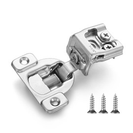 Vallecloud (4 Pack) 1-1/4 Inch Overlay Soft Close Cabinet Hinges, Kitchen Concealed Hinges for Face Frame Door, European Hinges with Brushed Nickel