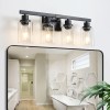 24" Modern Black 4-Light Bathroom Vanity Light Fixture, Industrial Wall