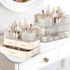DASITON Makeup Organizer with Drawers and Rotating Makeup Brush Holder,Large