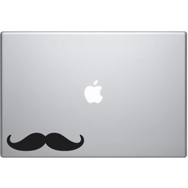 BocaDecals Mustache Decals – Great for Laptops, Tech, Cars & More (4 Pack) (Black)