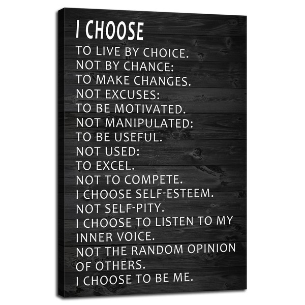 Motivational Canvas Wall Art Inspirational Picture I Choose to Live