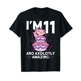 I'm 11 bday Axolotl party cute 11th Birthday Kids Axolotl T-Shirt