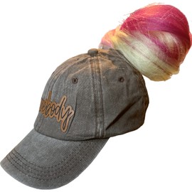 Homebody Cutout Faux Leather Patch on a Distressed Baseball Cap with High Hole in Back for Ponytail or Messy Bun (Coffee)