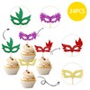 24 piezas de decoración para cupcakes de Mardi Gras, con