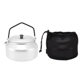 Camping Kettle Lightweight Aluminum Alloy Portable Camp Tea Pot Coffee Pot for Outdoor Barbecue Silver