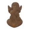 DARO DEKO Stone Figurine Angel on Heart Rust Brown