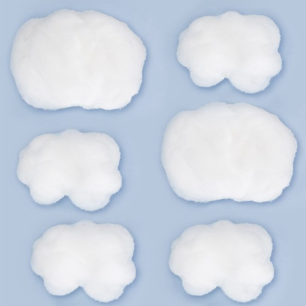 6 pieces Artificial Cloud Props Imitation 3D Cloud Hanging Decorations Cloud Shape Room DIY Decorative Hanging Ornament for Stage Wedding Party Stage Show Decor including two different size cloud