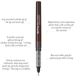 Rotring Tikky Graphic Felt Fine Tip 0.3mm - Black Ink (Box 12)