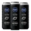 NIVEA Men Active Clean Body Wash with Natural Charcoal for