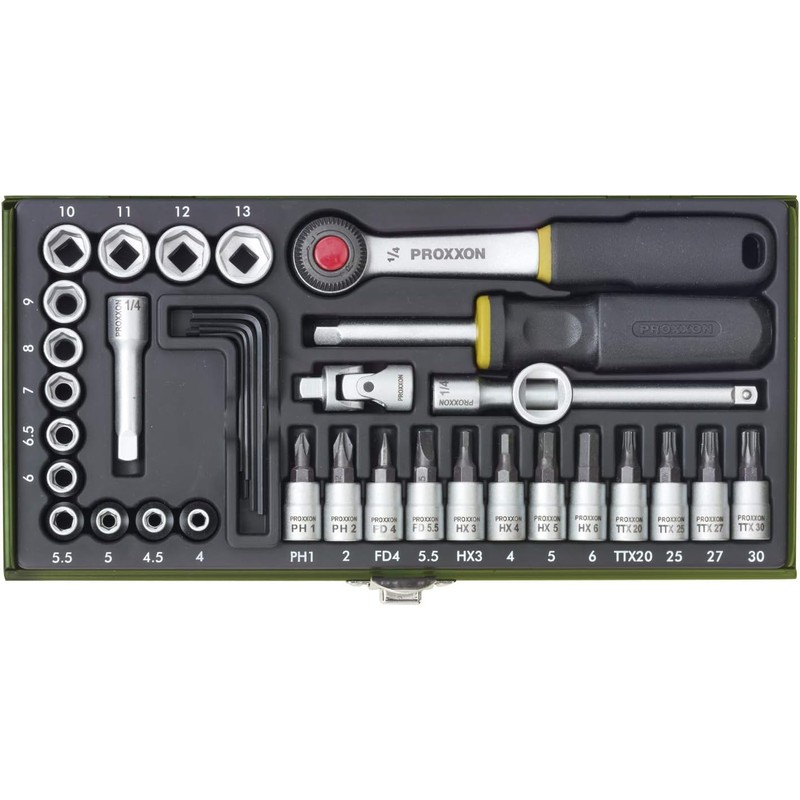 Proxxon (23080 36 Piece Socket Set with 1/4 inch Square