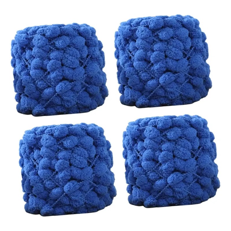 Hilo Grueso Con Pompones, 4 Bolas, Para Tejer A Mano,