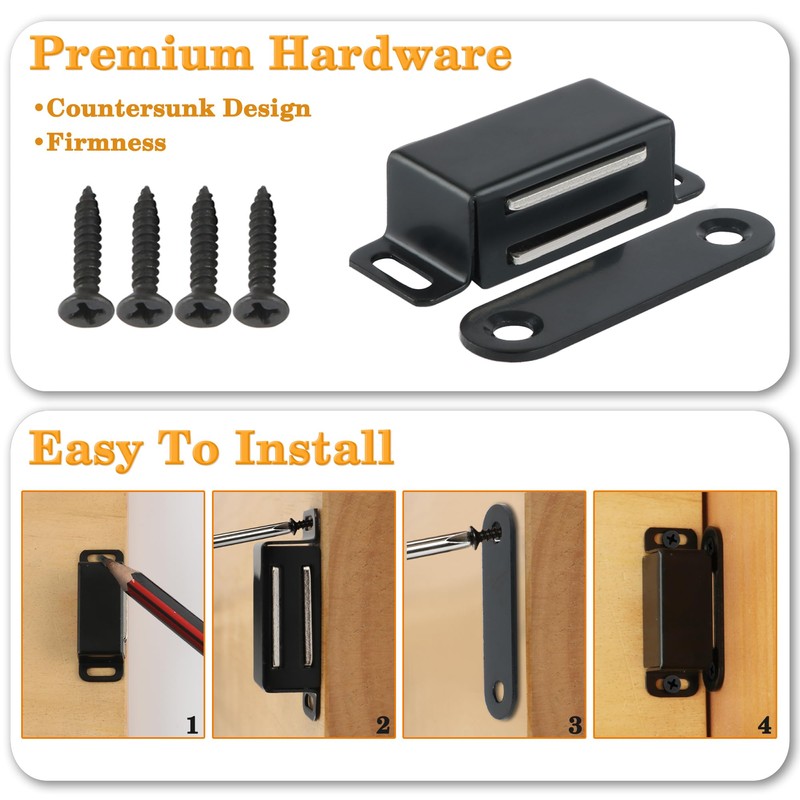 Alise Magnetic Cabinet Door Catch 4Pcs,Cabinet Door Magnets Catches Magnetic