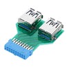 CY Dual USB 3.0 A Type Female to Motherboard 20/19
