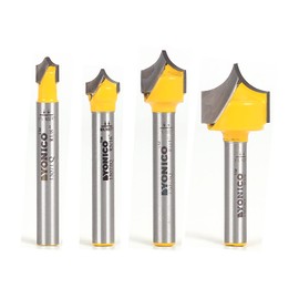 YONICO - Juego de 4 brocas de corte redondeadas de punta de ranura de 1/4 pulgada vástago 13470q