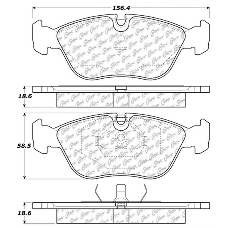 Centric 103.06180 C Tek Ceramic Brake Pads with Shims