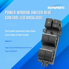 NOVAPARTS Power Window Switch Blue Control LED Backlight for 2017-2023 Toyota Corolla 2019-2023 RAV4 1.8L 2.0L 2.5L Master Window Switch Left Driver Side Replaces # 840400R040 84040-12150