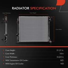 A-Premium Engine Coolant Radiator Assembly Compatible with Nissan Rogue Sport 2017-2022, Qashqai 2017-2022, 2.0L