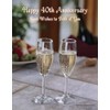 SassyXpressions 40th Anniversary Magnetic Greeting Card, Champagne Flute Design, 5.5
