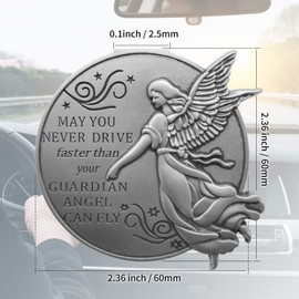Guardian Angel Visor Clips for Cars，Reads May You Never Drive Faster Than Your Guardian Angel CAN Fly, New Driver Gifts, Car Accessories